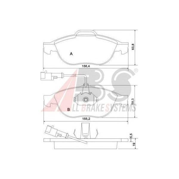 A.B.S - 3 7064 (Комплект тормозных колодок, дисковый тормоз)
