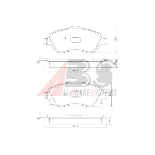 A.B.S - 37213 (Колодки тормозные передние для Opel Corsa C, Meriva A)