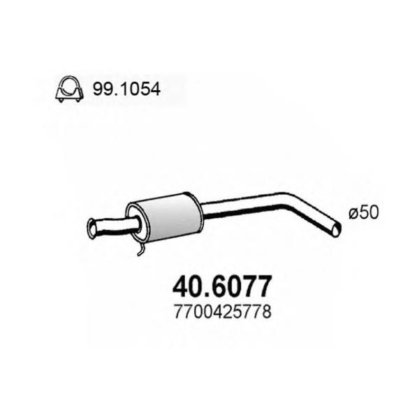 ASSO - 40.6077 (Глушитель средняя часть Renault Megane I 1.6i -16V)