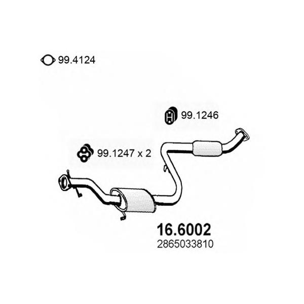ASSO - 166002 (Резонатор глушит. Hyundai Sonata 2.0I 16V 139 Hp)