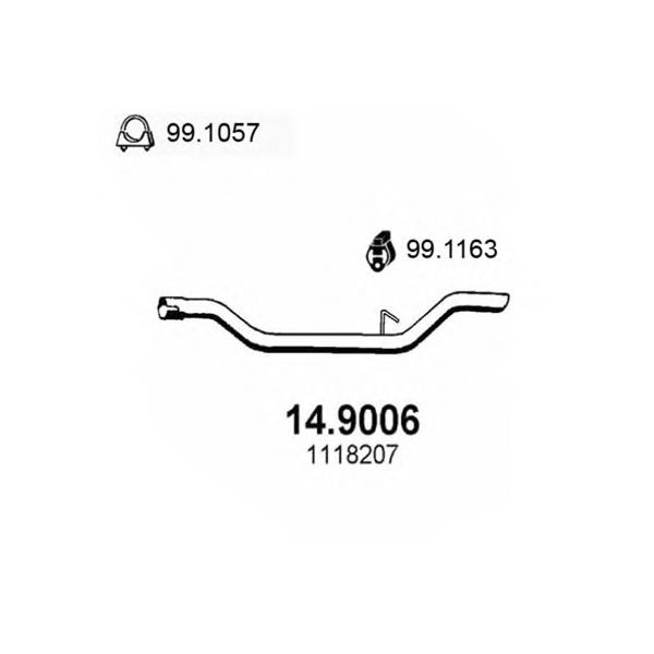 ASSO - 149006 (14.9006 14.9006 Труба выхлопная Ford Focus 1.8 Tdi 99-04 (10209094/120815/0002906, ИТАЛИЯ))