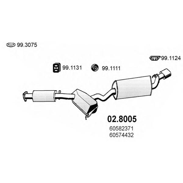 ASSO - 02.8005 (Глушитель средняя и задняя часть Alfa Romeo 155 2.)