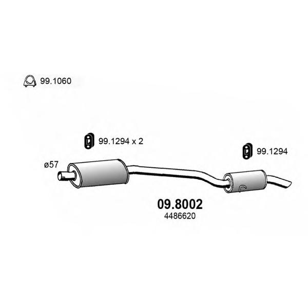 ASSO - 098002 (Глушитель CHRYSLER VOYAGER 2.0/2.4 96-01)