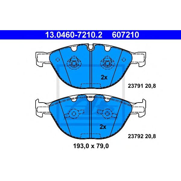 ATE - 13-0460-7210-2 (колодки дисковые п./ BMW E60/E61/E63/E65/E66 3.5/5.0/6.0i 03>)