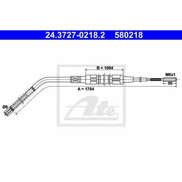 ATE - 24.3727-0218.2 (Трос стояночного тормоза BMW 3 (E36) 316i, 318i)