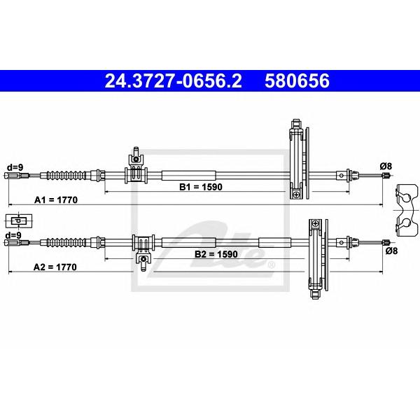 ATE - 24.3727-0656.2 (Трос стояночного тормоза)