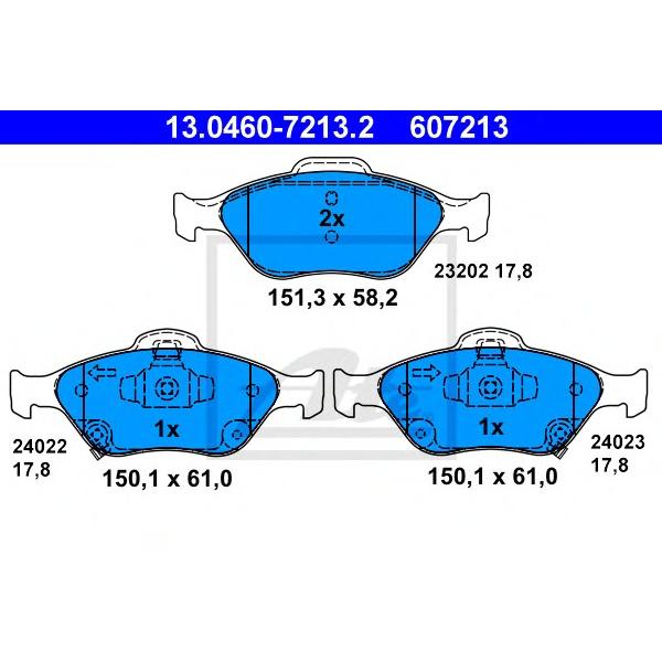 ATE - 13-0460-7213-2 (13-0460-7213-2Тормозные колодки ATE)