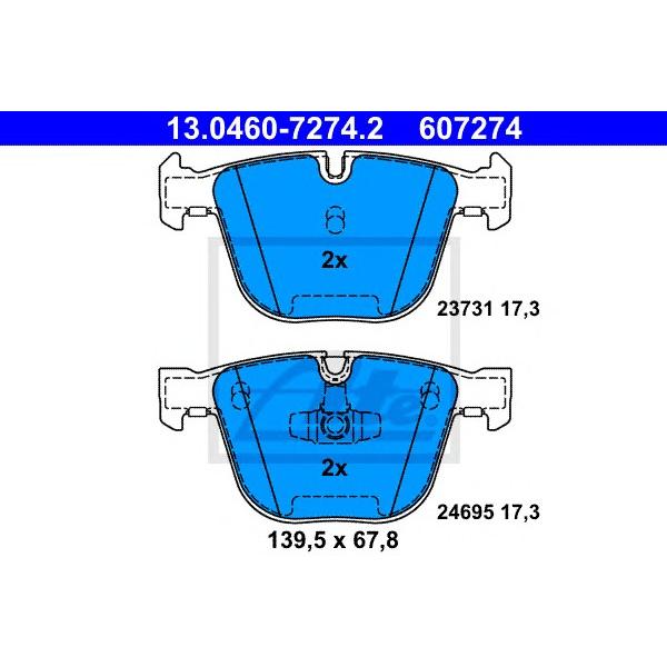 ATE - 13.0460-7274.2 (Колодки зад.BMW F01/F02/F03/F04/F07=>)