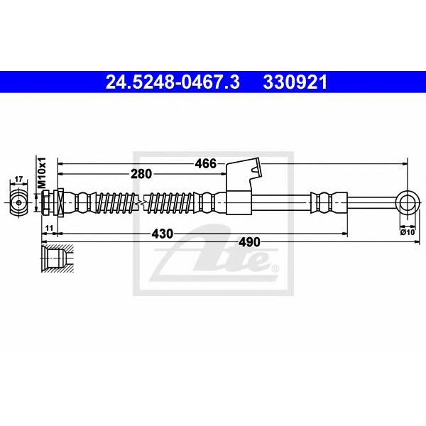 ATE - 24524804673 (Шланг тормозной передний правый)