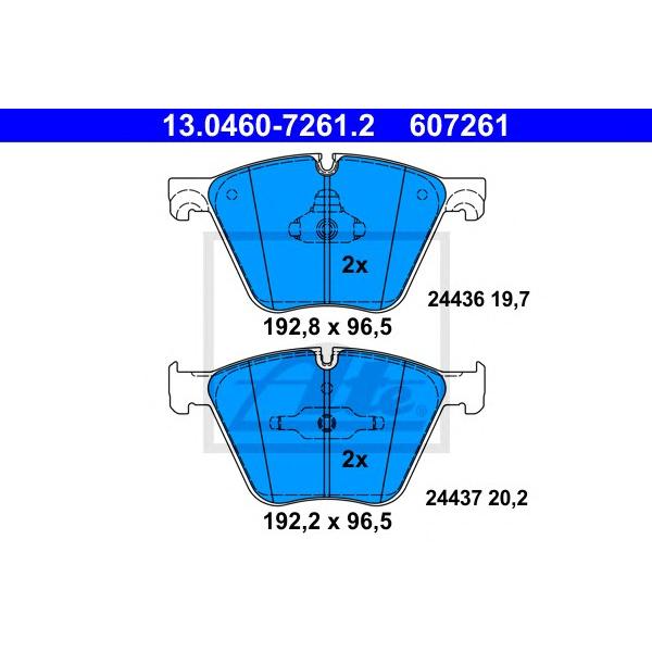 ATE - 13.0460-7261.2 (13.0460-7261.2 колодки дисковые передние/ BMW X6 E71/E72/GT 4.4i 08>)