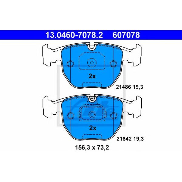 ATE - 13-0460-7078-2 (колодки дисковые п./ BMW E39 3.0-4.0/3.0D 00-03/E53 3.0/4.4/3.0D 00>)