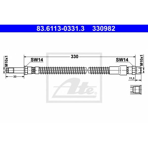 ATE - 83611303313 (Тормозной шланг)