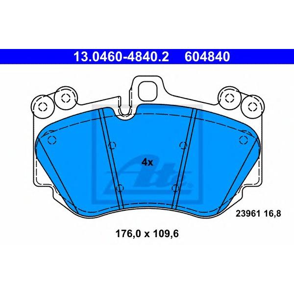 ATE - 13.0460-4840.2 (13.0460-4840.2 колодки дисковые передние!/ Porsche Cayenne 955 3.6-4.8i 04>)