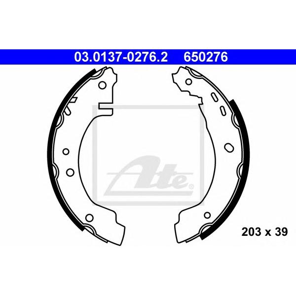 ATE - 03.0137-0276.2 (Колодки торм.бараб. Nissan Primera (90-96))