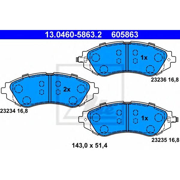 ATE - 13-0460-5863-2 (Колодки тормозные передние Lacetti)