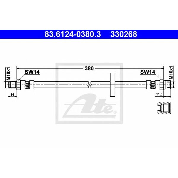 ATE - 83.6124-0380.3 (Шланг тормозной)