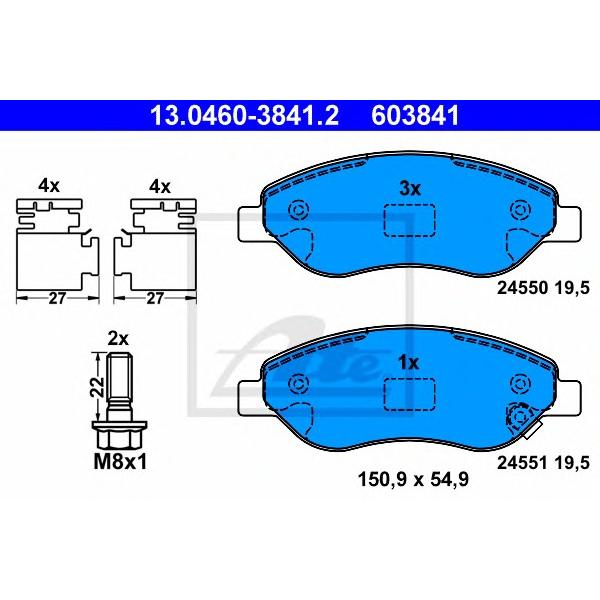 ATE - 13046038412 (КОЛОДКИ ПЕР OPL CORSA D 1.7CDTI 06)