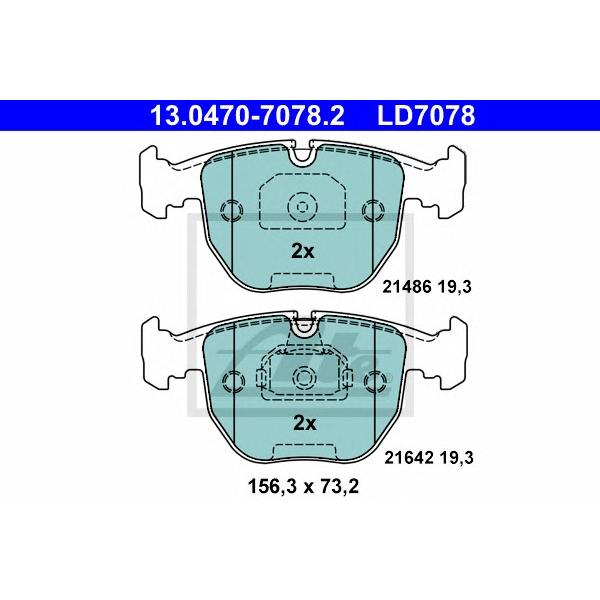 ATE - 13-0470-7078-2 (Колодки торм.пер. CERAMIC)