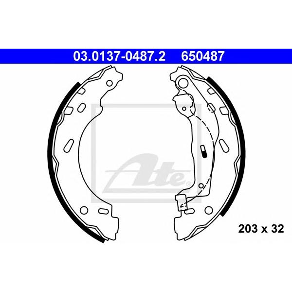 ATE - 03.0137-0487.2 (Колодки барабанные SMART 07=>)