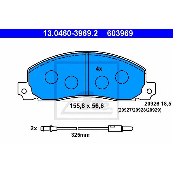 ATE - 13.0460-3969.2 (13.0460-3969.2 тормозные колодки ATE)