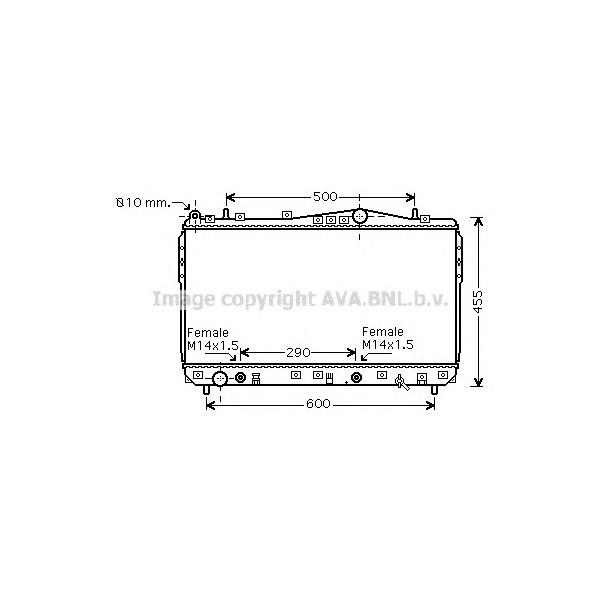 AVA - DWA2074 (Радиатор CHEVROLET LACETTI 1.4-1.8 A/T 04-)