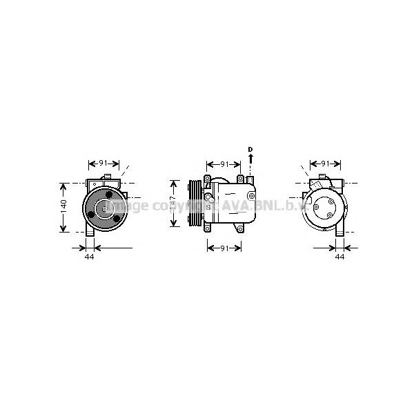AVA - DNK002 (компрессор конд./ Nissan Primera P11/W11/Almera N15 2.0i 96-02)
