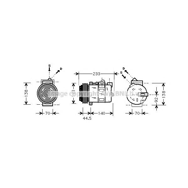 AVA - MSK277 (компрессор конд./ MB W202/W210 all/W163 2.3i-4.3i 95-02/R170 96>)
