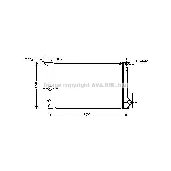 AVA - TO2397 (радиатор/ Toyota Auris/Corolla 1.4-1.6i 16V 06> МКПП)