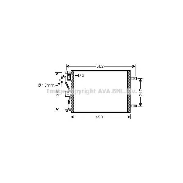 AVA - DN5252 (Радиатор кондиционера NISSAN: MICRA (K12) 1.5 dCi 03 - , NOTE (E11) 1.5 dCi 06 -)