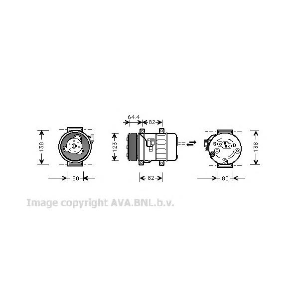 AVA - VOK113 (компрессор конд./ Volvo S40/V40/S70/V70 1.6-2.0T 95-03)