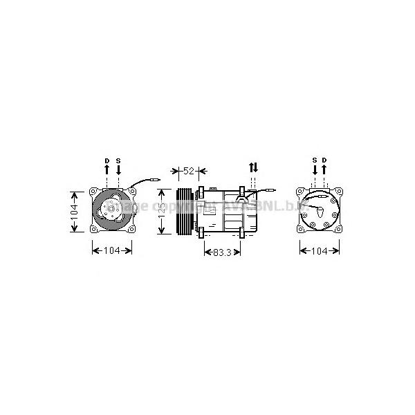 AVA - VOK122 (компрессор конд./ Sanden Volvo S90/V90 2.9i 24V 96-99)