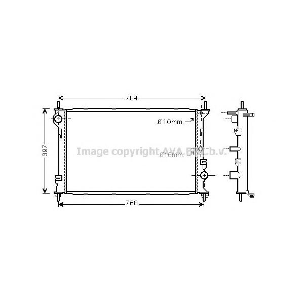 AVA - FD2382 (радиатор/ Ford Transit Connect 1.8i/Di/TDCi 02> с AC)