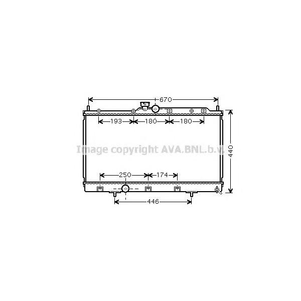 AVA - MT2199 (радиатор/ Mitsubishi Lancer 1.3/1.6/2.0 МКПП 02>)