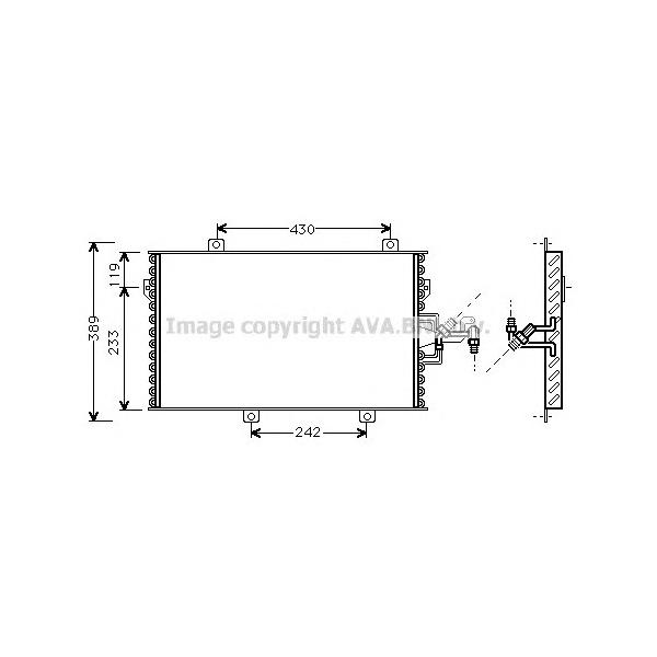 AVA - FT5153 (радиатор конд./ Alfa Romeo 155,Fiat Tipo<96)