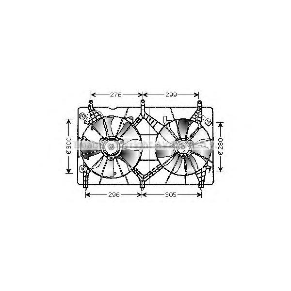 AVA - HD7517 (Вентилятор радиатора HONDA ACCORD 2.0/2.4 03- огранич. VALEO)