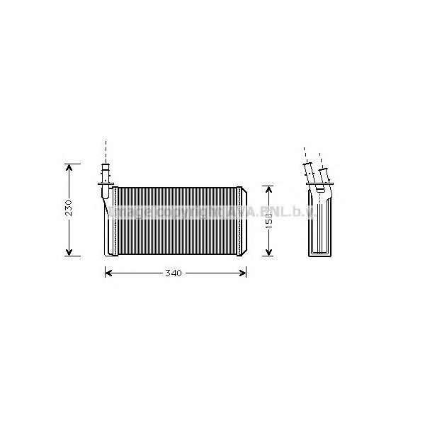 AVA - LC6074 (Радиатор отопителя LANCIA: KAPPA (838A) 2.0 16V Turbo (838AB1AA)/2.0 20V (838AA1AA)/2.0 20V (838AG1A)