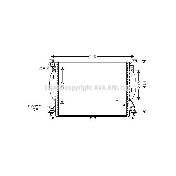 AVA - AI2204 (Радиатор 630x445 3,0i 30v m +/- a/c)