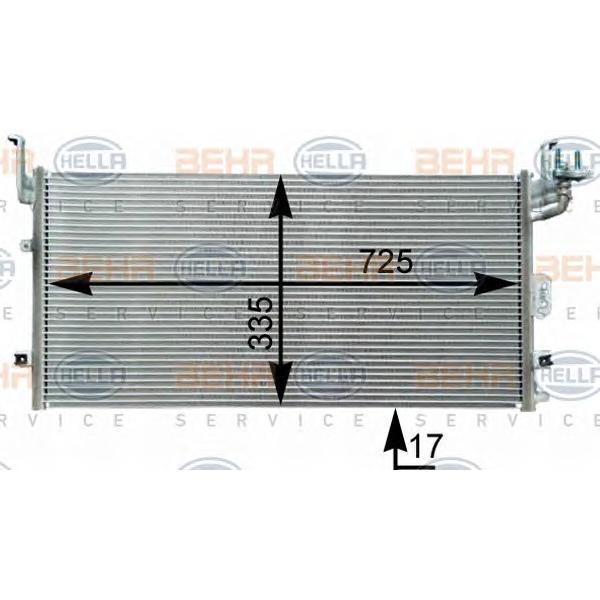 BEHR-HELLA - 8FC351303-071 (Конденсатор кондиционера HYUNDAI: SONATA III (EF) 2.0 16V/2.4 16V/2.5 V6 24V 98-01, SONATA Mk III (E)
