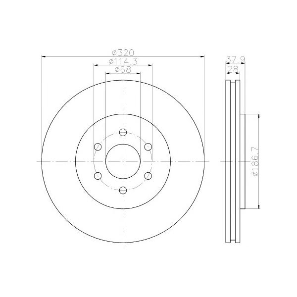 BEHR-HELLA - 8DD355119001 (Диск тормозной NISSAN PATHFINDER 05>/NAVARA 05> передний)