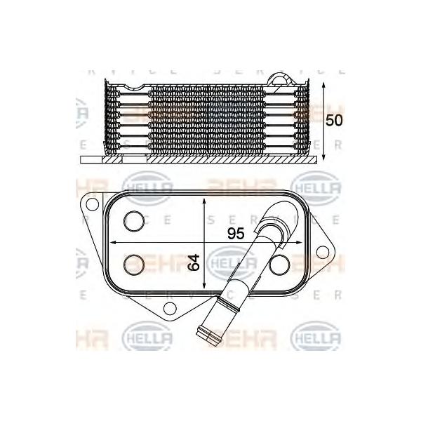 BEHR-HELLA - 8MO376714804 (Радиатор маслянный BMW 5 (E60) 05-/X5 (E70) 2.5i/3.0i 06-)