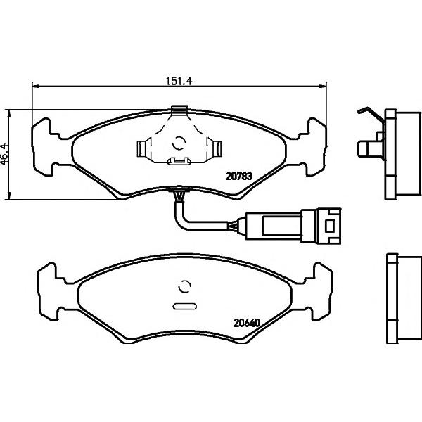 BEHR-HELLA - 8DB355017371 (8DB355017371 колодки дисковые перед.!/ Mitsubishi Carisma 1.8GDi/1.9GDi 95>,Volvo S40 95-97)