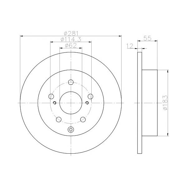 BEHR-HELLA - 8DD355118881 (Диск тормозной Pro)