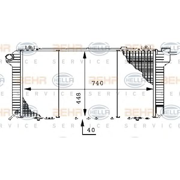 BEHR-HELLA - 8MK 376 706-271 (Радиатор двигателя NISSAN PATROL 4.2D/2.8TD 90-)