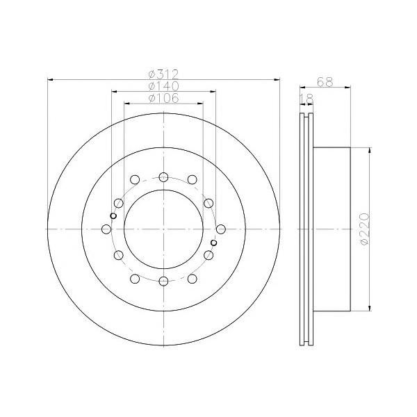 BEHR-HELLA - 8DD355114861 (Диск тормозной задний)