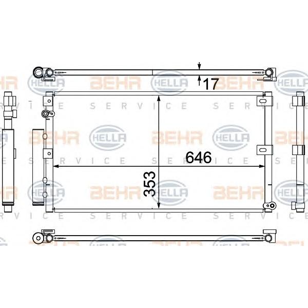 BEHR-HELLA - 8FC351307121 (Конденсор, длина 646 mm)
