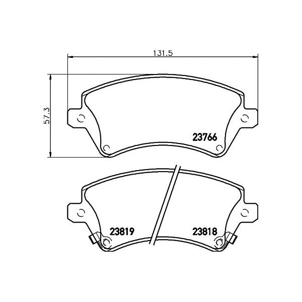 BEHR-HELLA - 8DB355017-241 (Комплект тормозных колодок, дисковый тормоз)