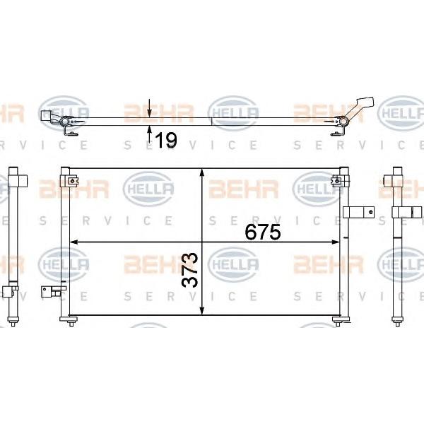BEHR-HELLA - 8FC 351 307-381 (Радиатор кондиционера SUBARU FORESTER 2.0 97-03)