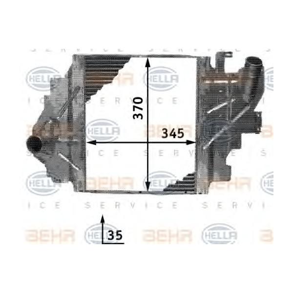 BEHR-HELLA - 8ML376723-361 (интеркулер/ Renault Clio 1.5dTi/1.9dTi 00>)