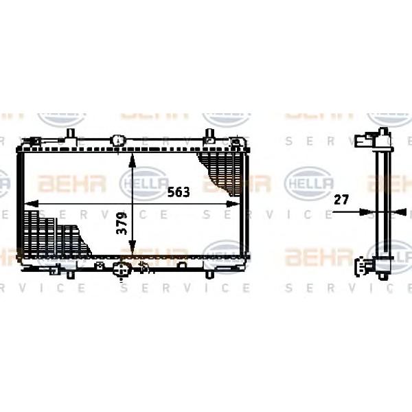 BEHR-HELLA - 8MK376719-291 (Радиатор системы охлаждения PEUGEOT: 406 (8B) 2.2 95-04, 406 Break (8E/F) 2.2 96-04, 406 Estate (8E/)