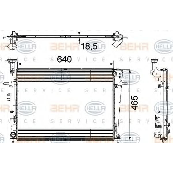 BEHR-HELLA - 8MK 376 745-611 (Радиатор охлаждения двигателя HCC)